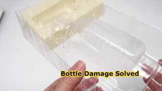 Custom Clear Beige Plastic Wine Bottle Blister Tray Protective Packaging for Liquor Bottles