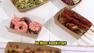 Disposable Kraft Paper Boat Trays Fired Food Serving Containers for Snacks Takeout